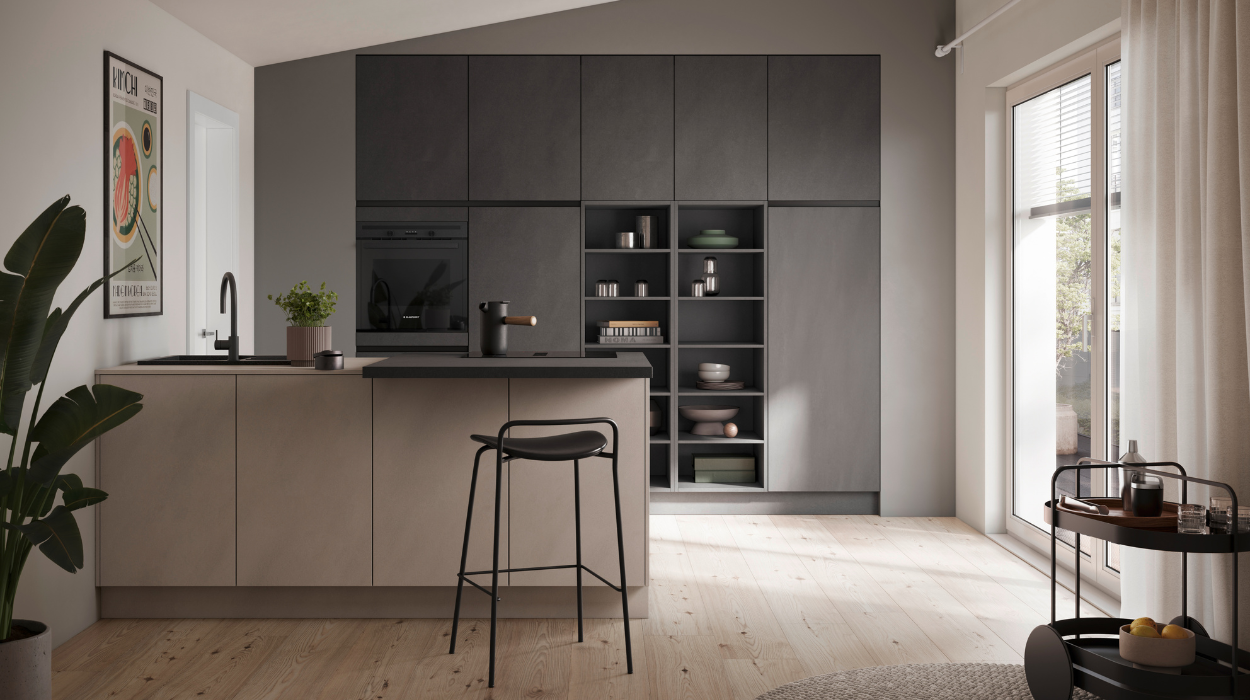 keuken cement met bar