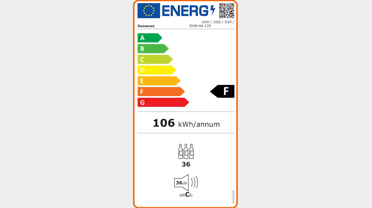 energielabel wijnkoelkast