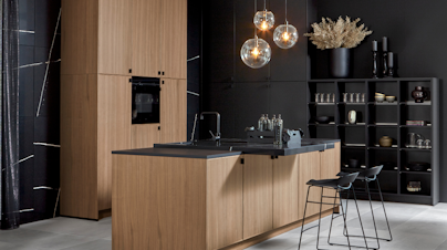 Walnoot bruine eilandkeuken