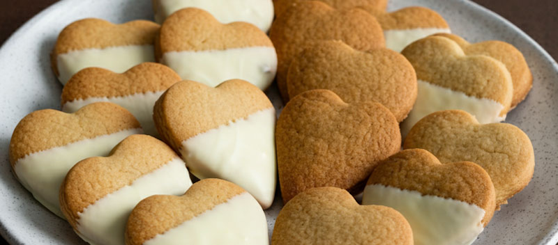 Valentijnskoekjes met witte chocolade