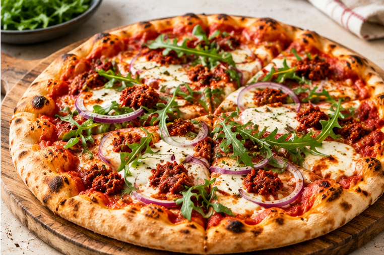 pittige pizza met nduja
