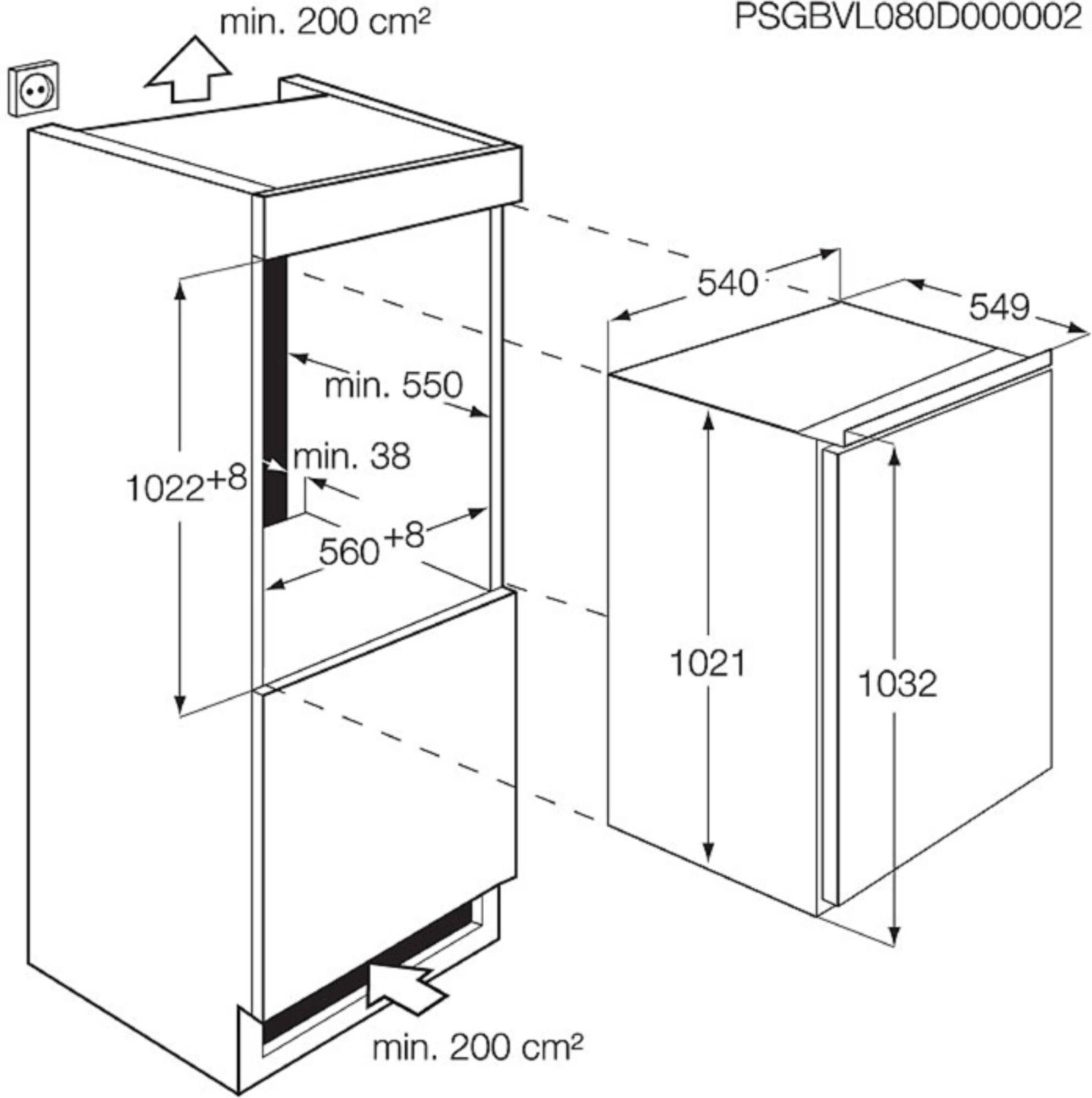 AEG vriezer inbouw ABE810F6NF afbeelding 4