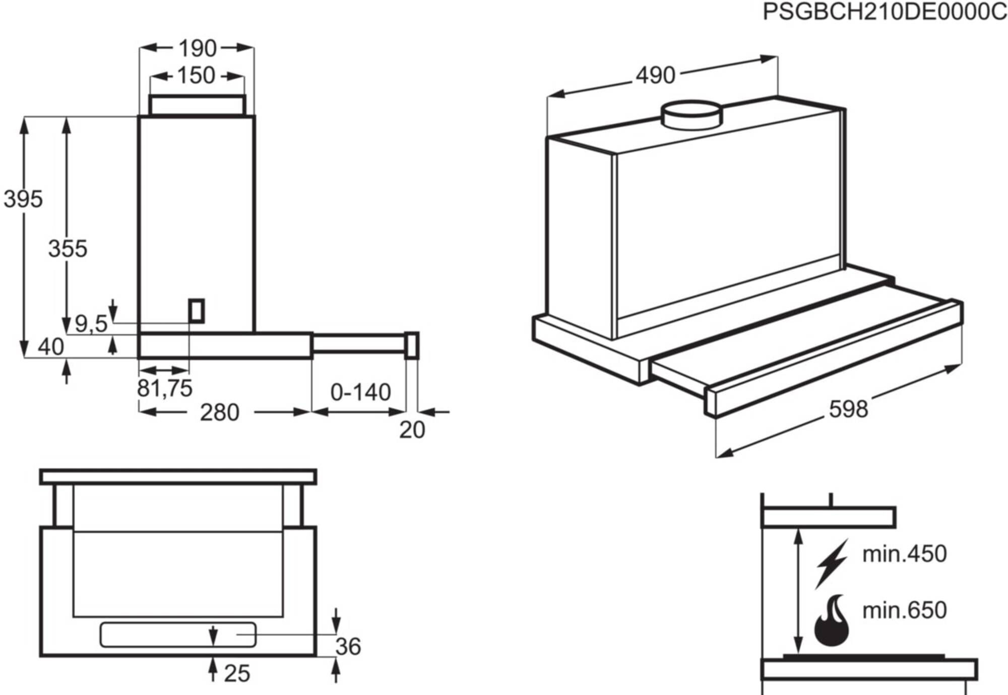 AEG afzuigkap DPB3640M afbeelding 3