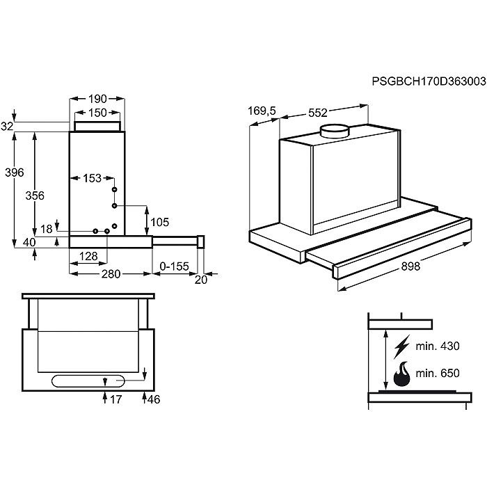 AEG DPB3931M  afzuigkap afbeelding 5