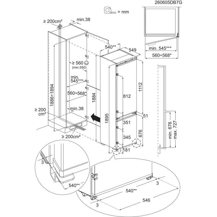 AEG koelkast inbouw EK8C19S afbeelding 4