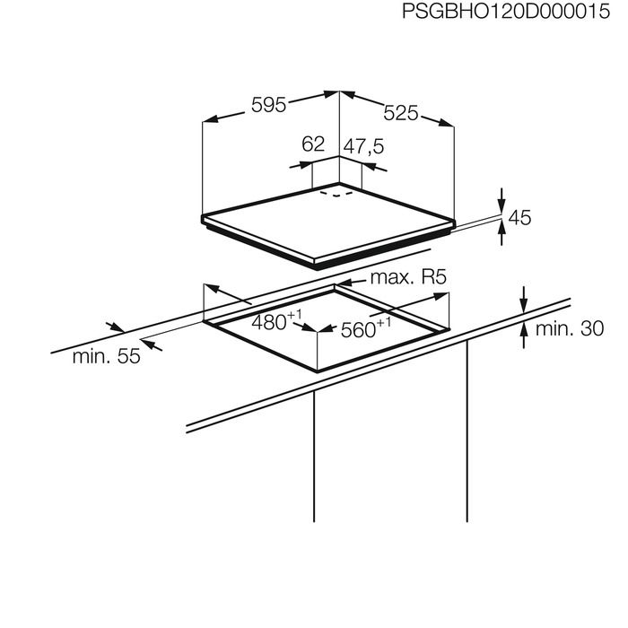 AEG HGB64301UM inbouw kookplaat afbeelding 5