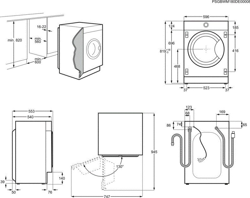 AEG L7WE86CBI inbouw wasmachine afbeelding 6