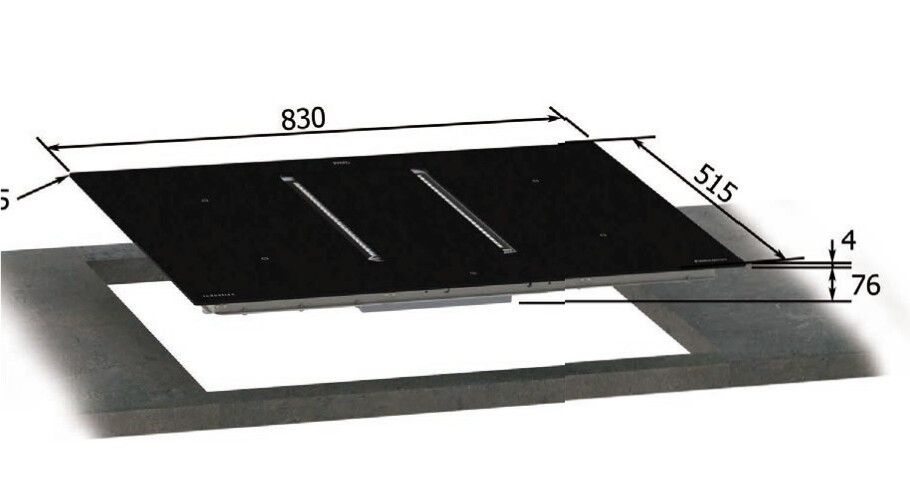 Airo design kookplaat inbouw IG 8.3 SPACE G5 afbeelding 4