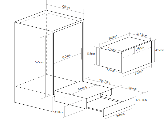 Airo design warmhoudlade WD140SS afbeelding 3