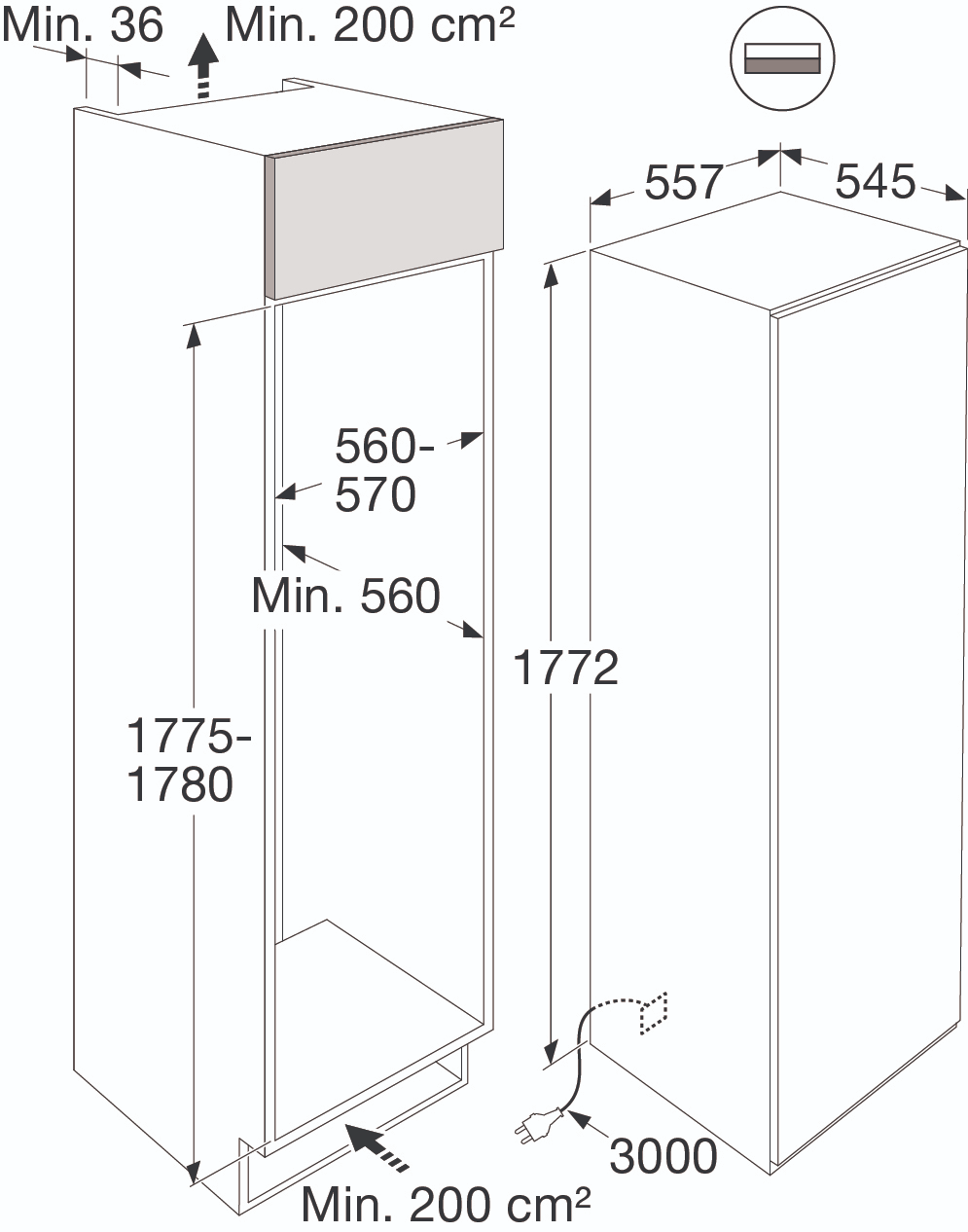 Atag koelkast inbouw KDB8178ND afbeelding 4