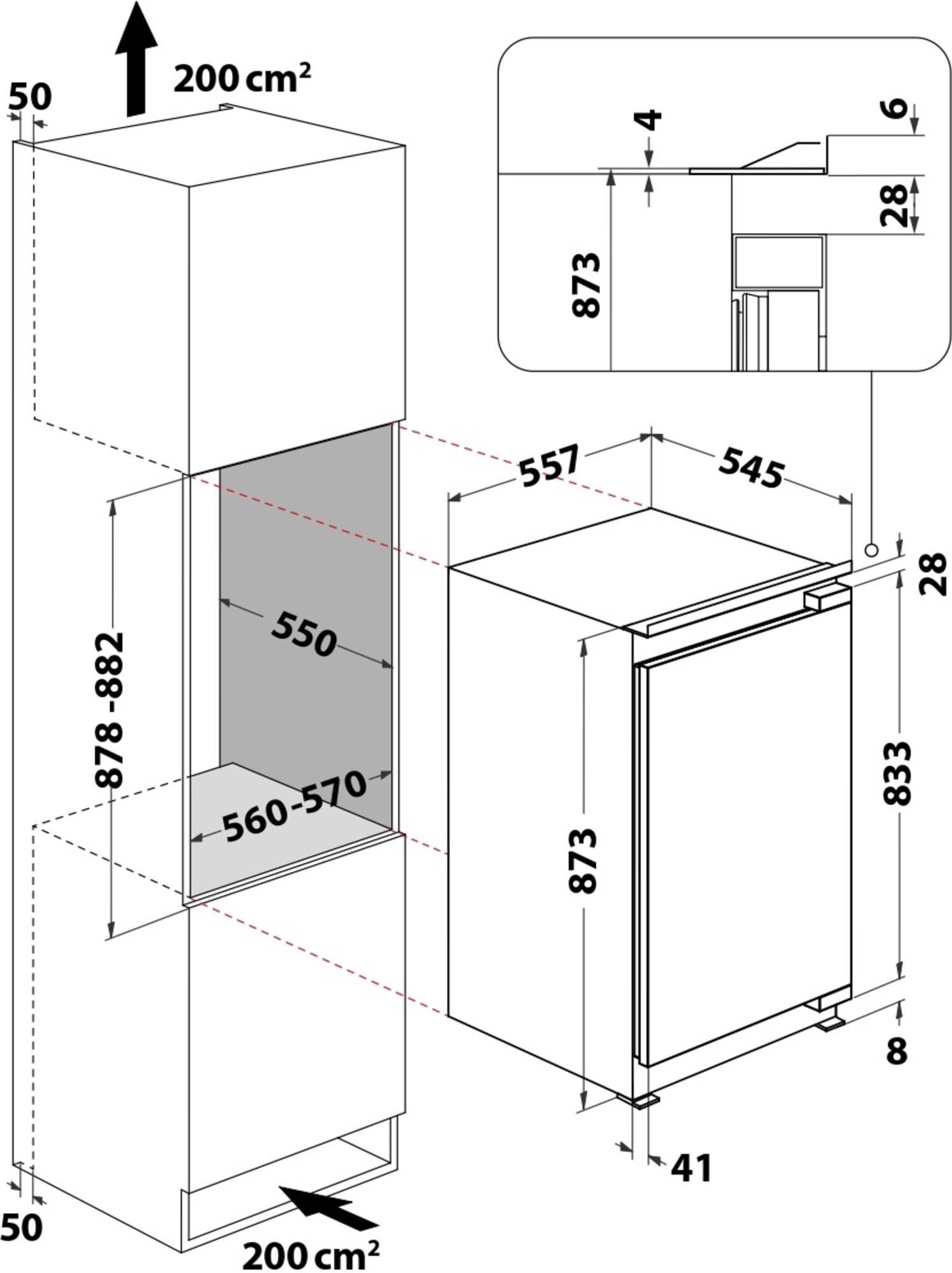 Bauknecht koelkast inbouw KSI09VF2 afbeelding 4