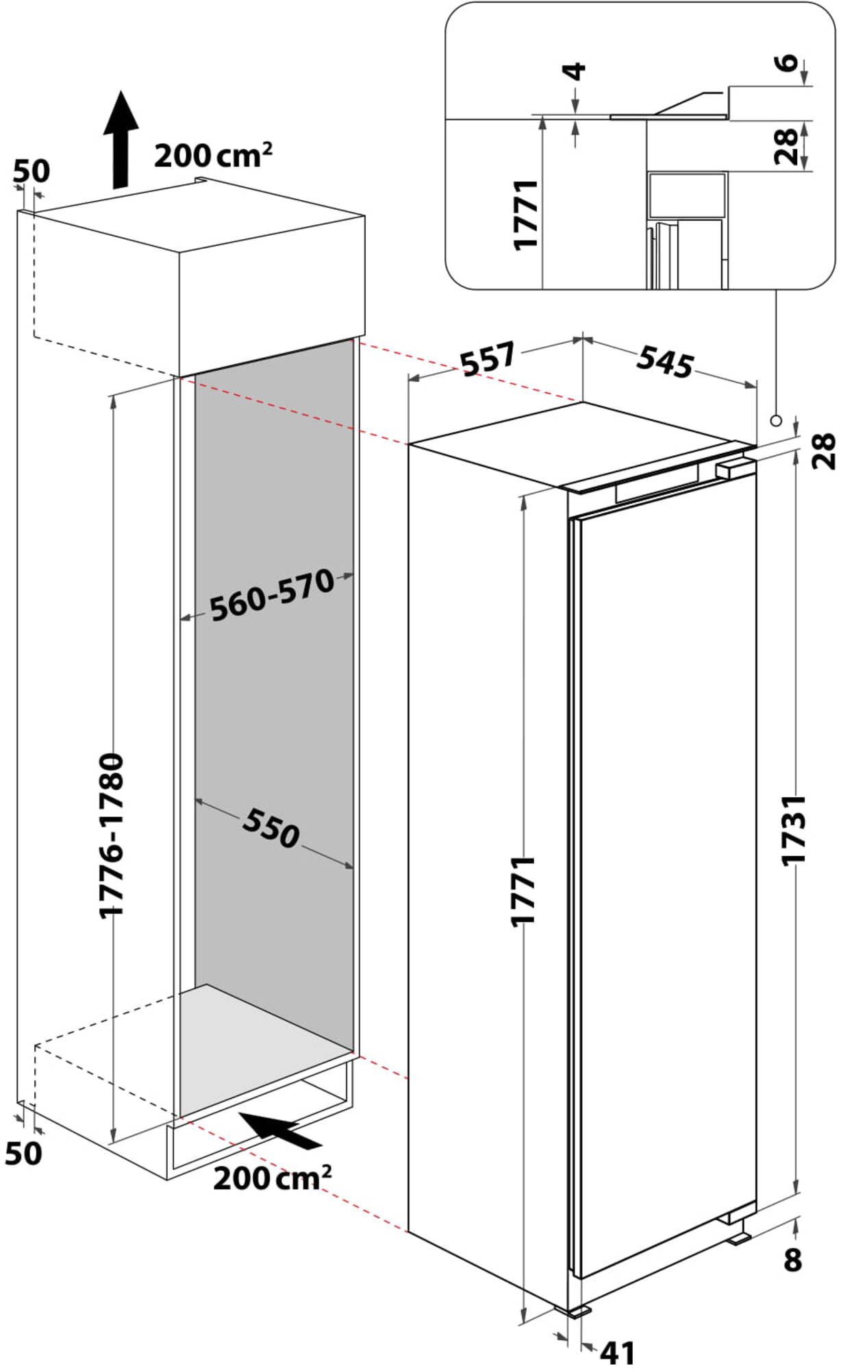 BAUKNECHT KSI18GF2P inbouw koelkast afbeelding 5