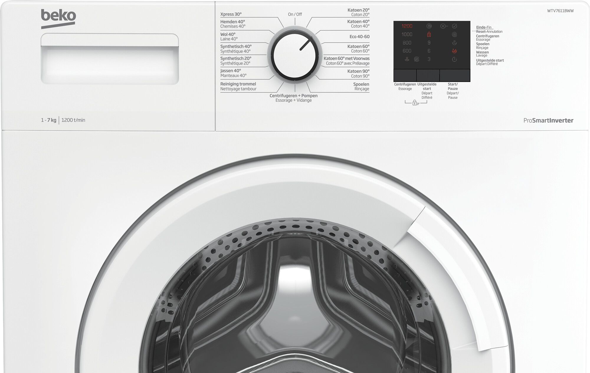 Beko wasmachine WTV7611BWW afbeelding 3