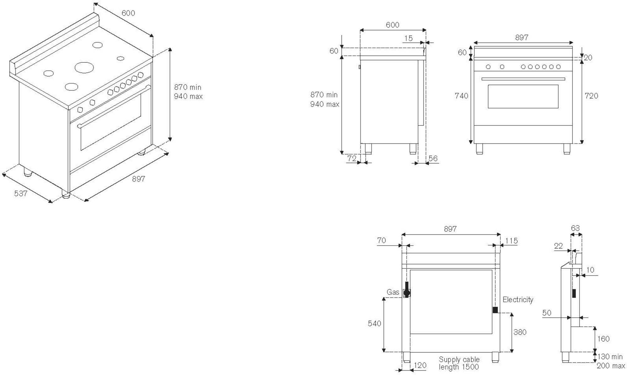 AMS95L61CX19 Bertazzoni afbeelding 2