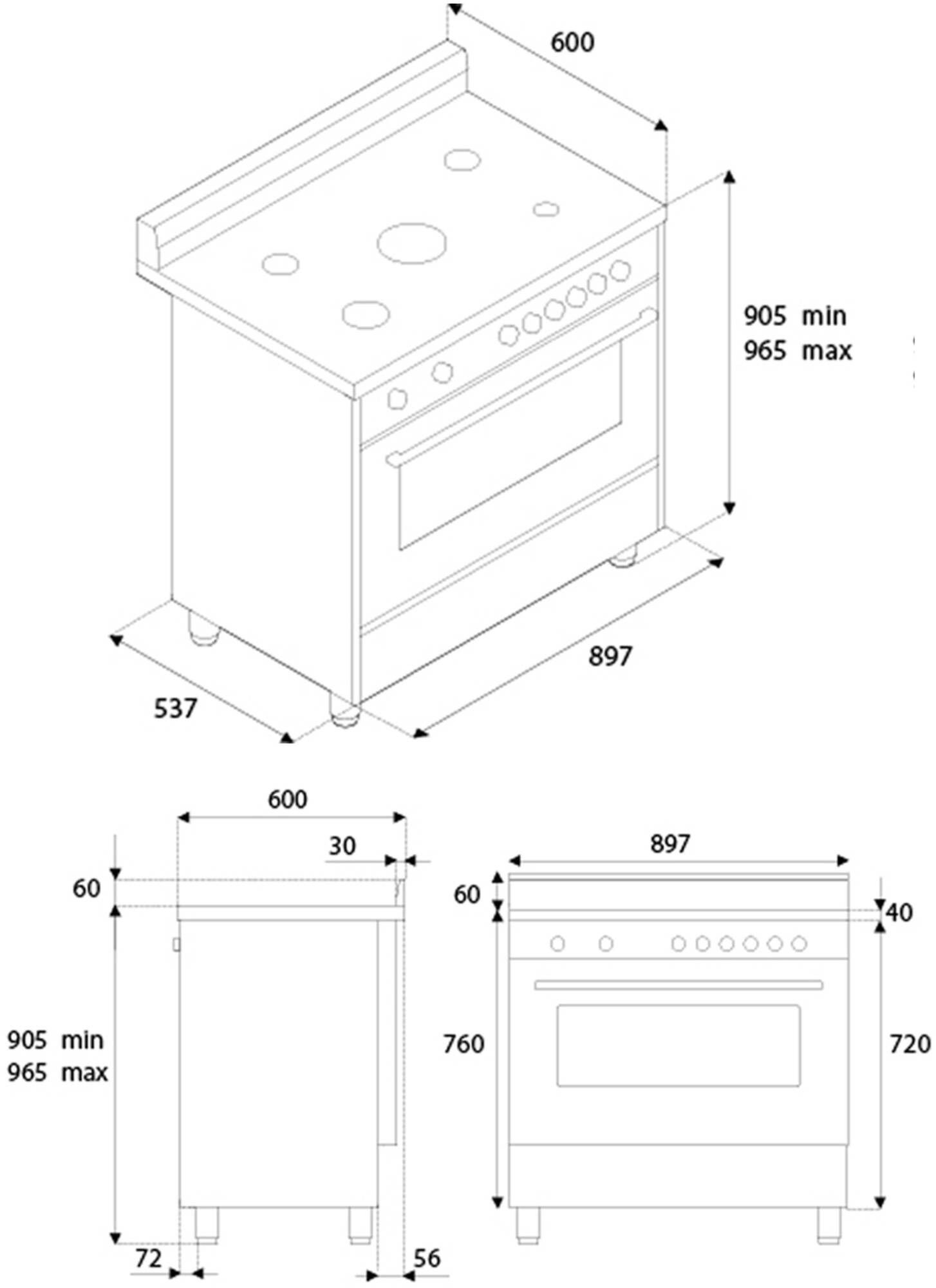 AMS96L61BX Bertazzoni afbeelding 2