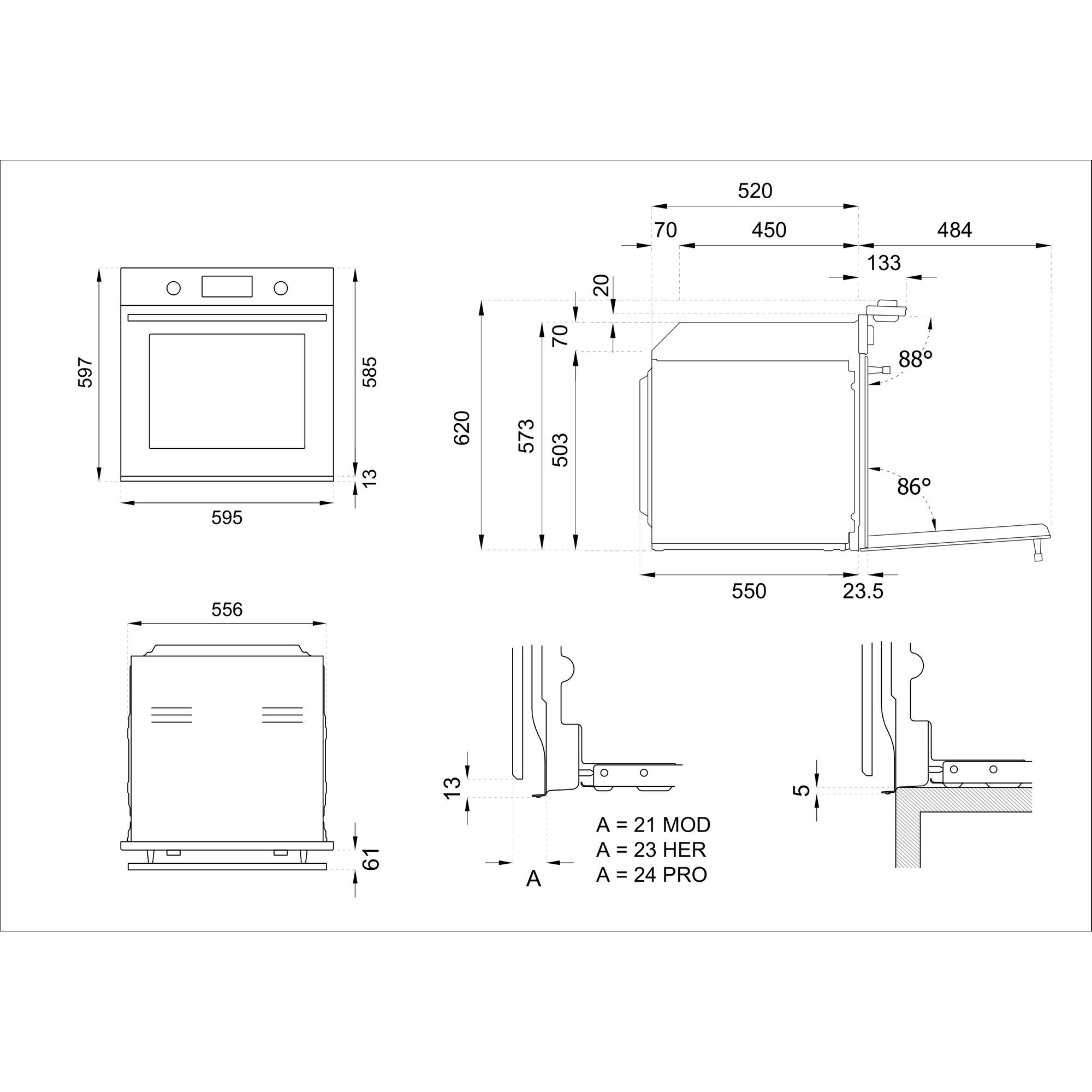F6011MODVPTZ-23 Bertazzoni afbeelding 2