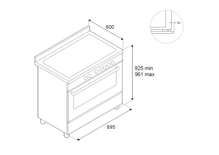 HER95I1EXT2 van Bertazzoni afbeelding 6