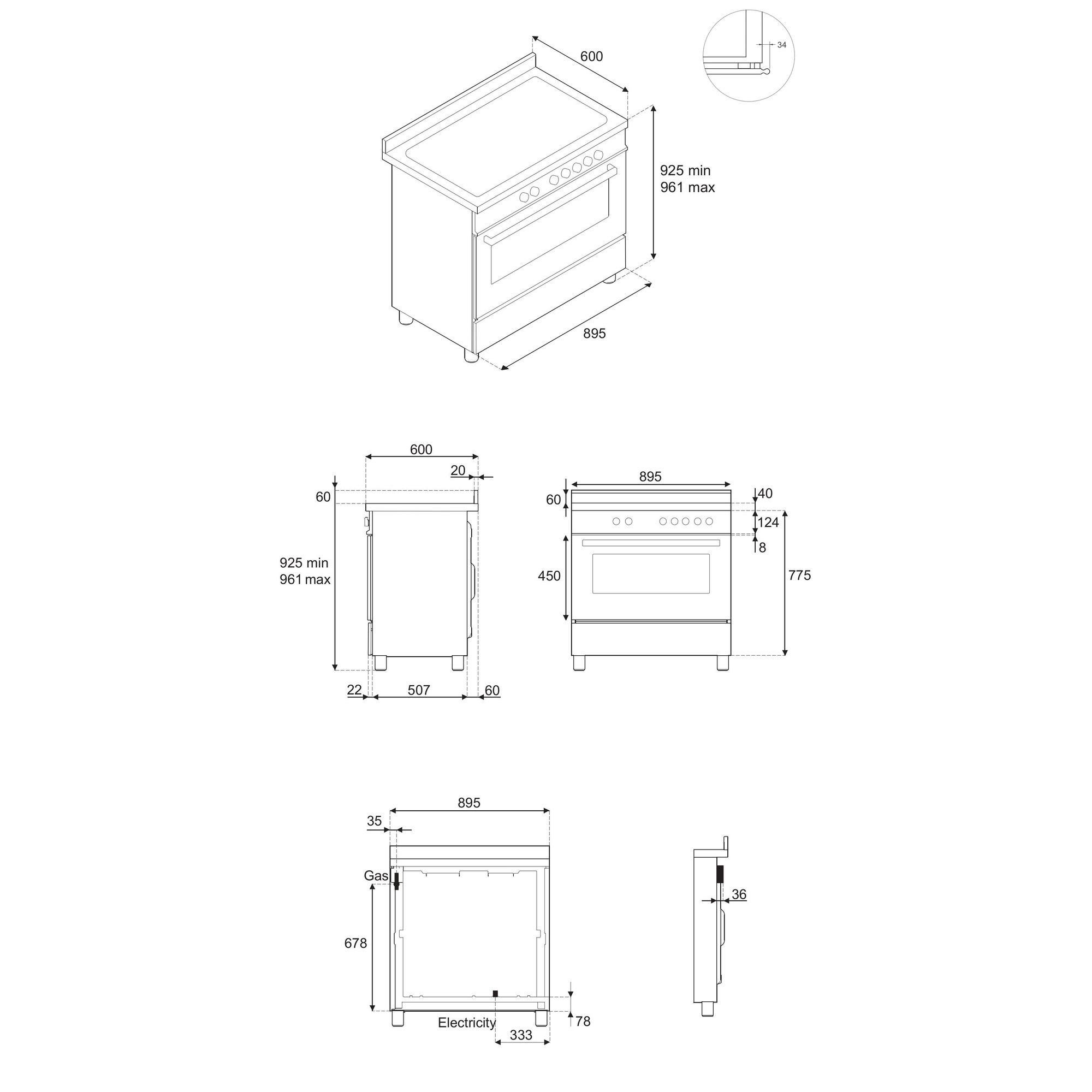 HER96L1ENET2 Bertazzoni afbeelding 2