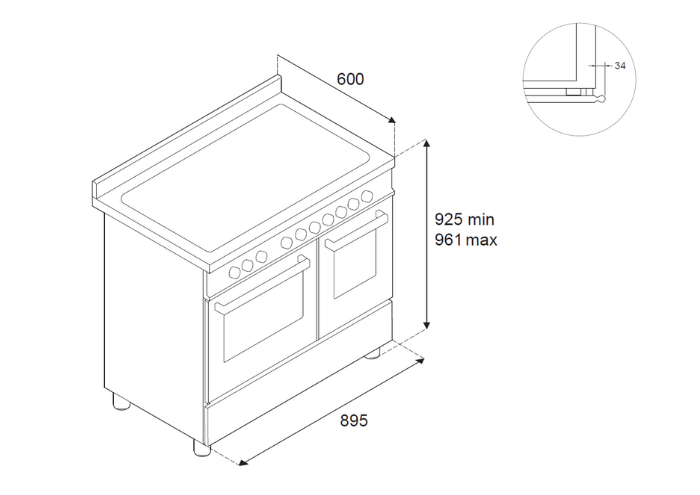 HER96L2EAVT2 Bertazzoni afbeelding 2