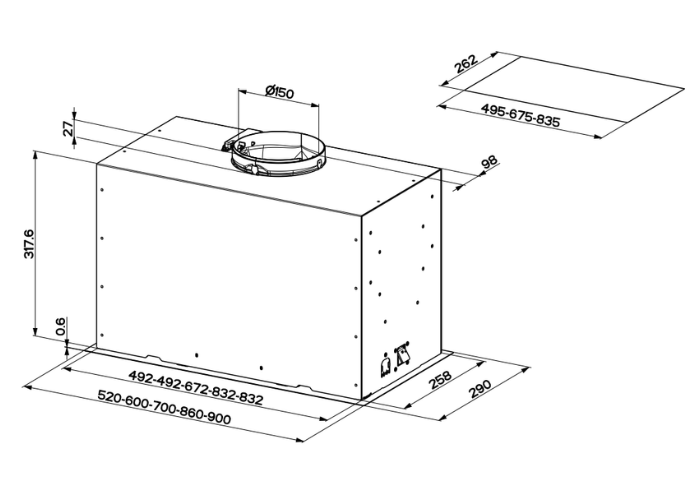 Bertazzoni afzuigkap KIN52MOD1XC-2 afbeelding 3