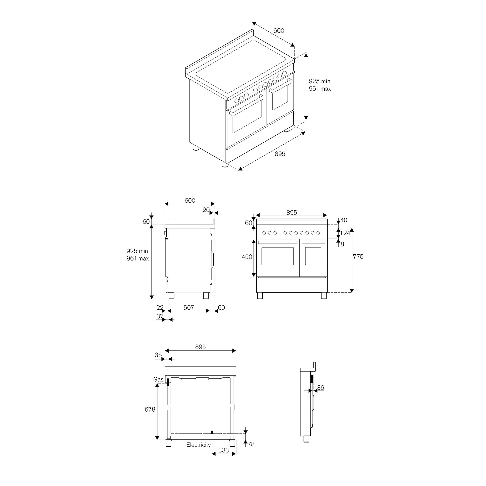 PRO96L2EBIT2 Bertazzoni afbeelding 2