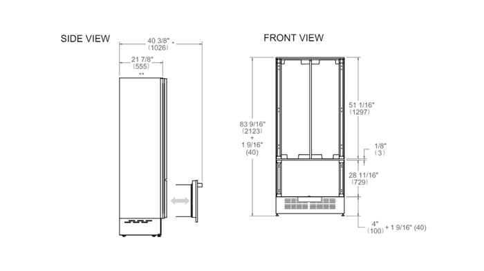 Bertazzoni RFD90S5FPNS-24 inbouw vriezer afbeelding 5