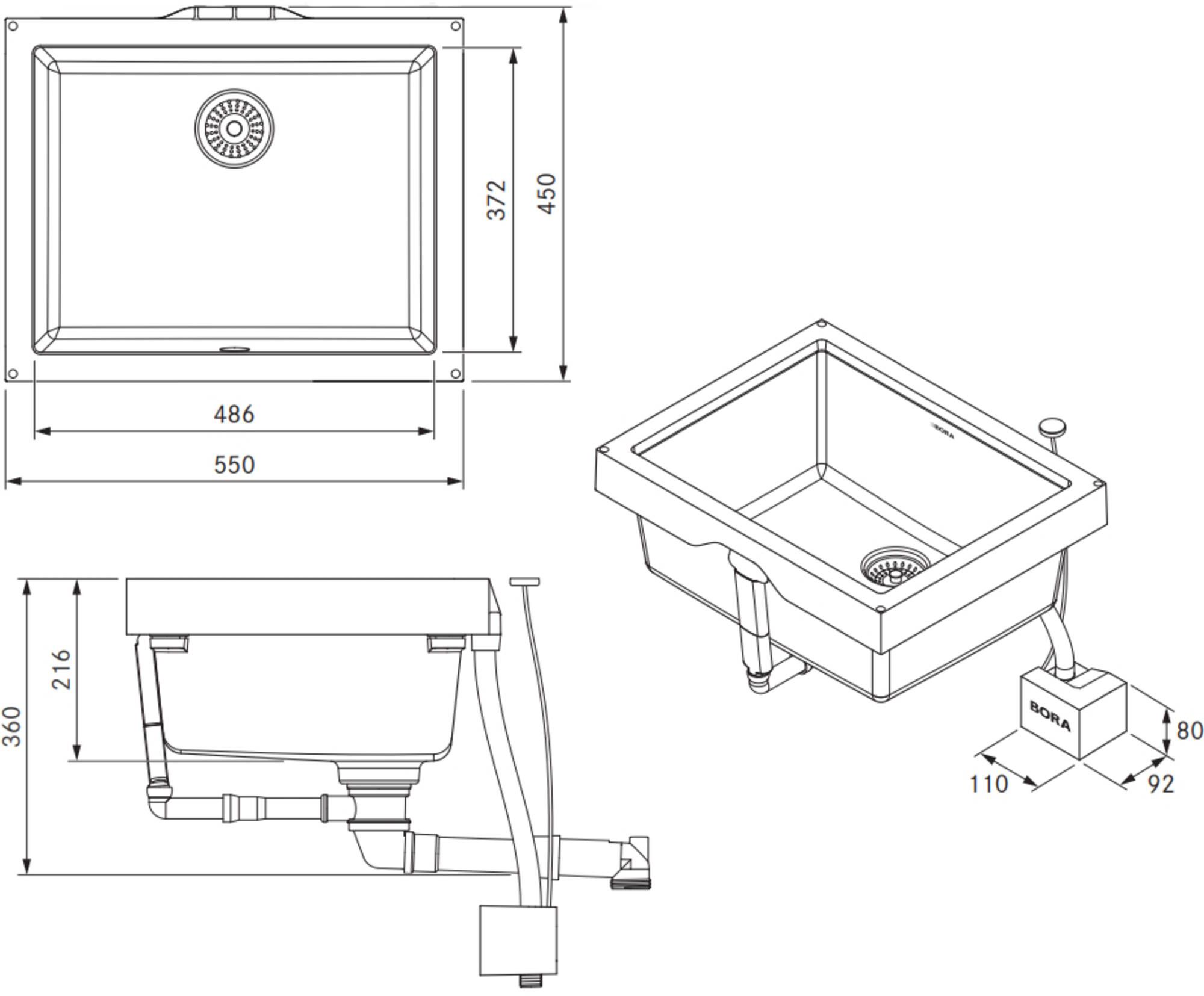 Bora spoelbak SINK1 afbeelding 3