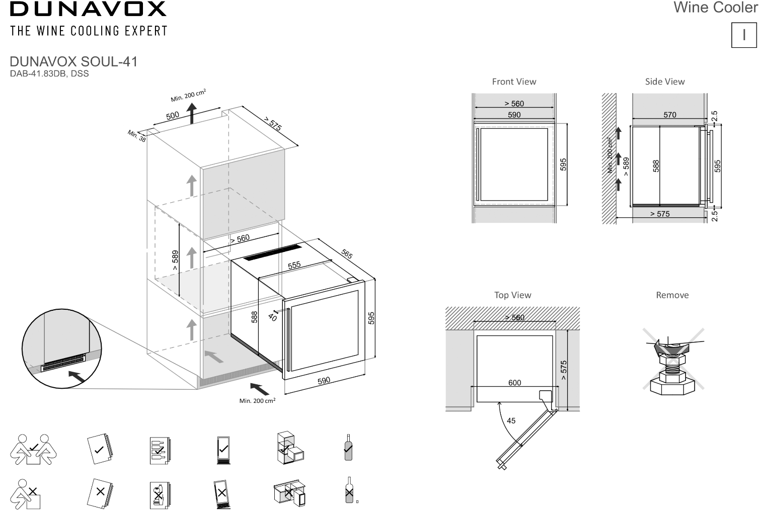 Dunavox wijnkast DAB-41.83DSS afbeelding 3