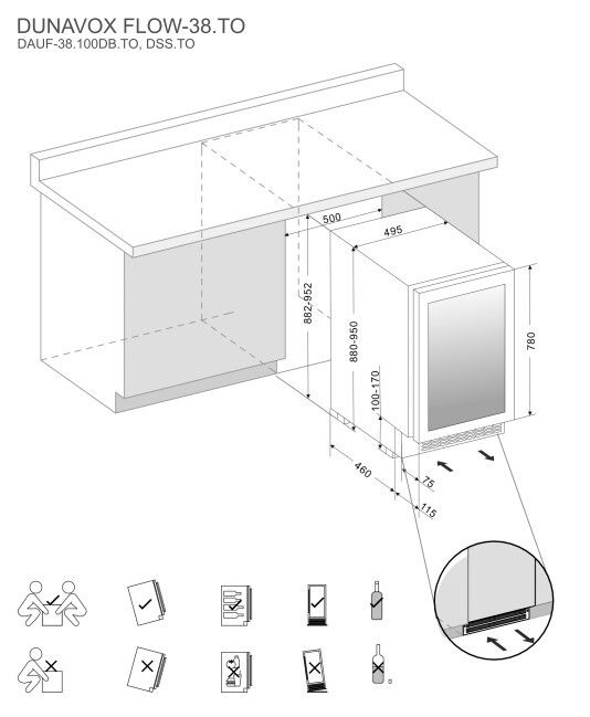 Dunavox wijnkast DAUF38100DSS afbeelding 3