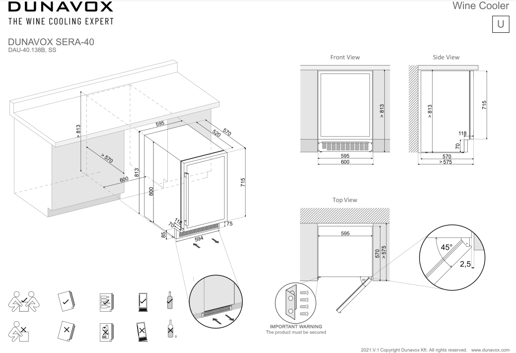 Dunavox wijnkast DAUF40138MB afbeelding 3