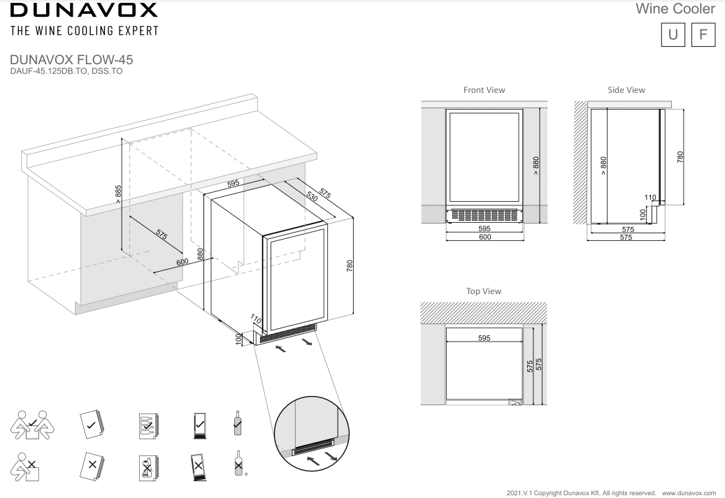 Dunavox wijnkast inbouw DAUF45125DMBTO afbeelding 4