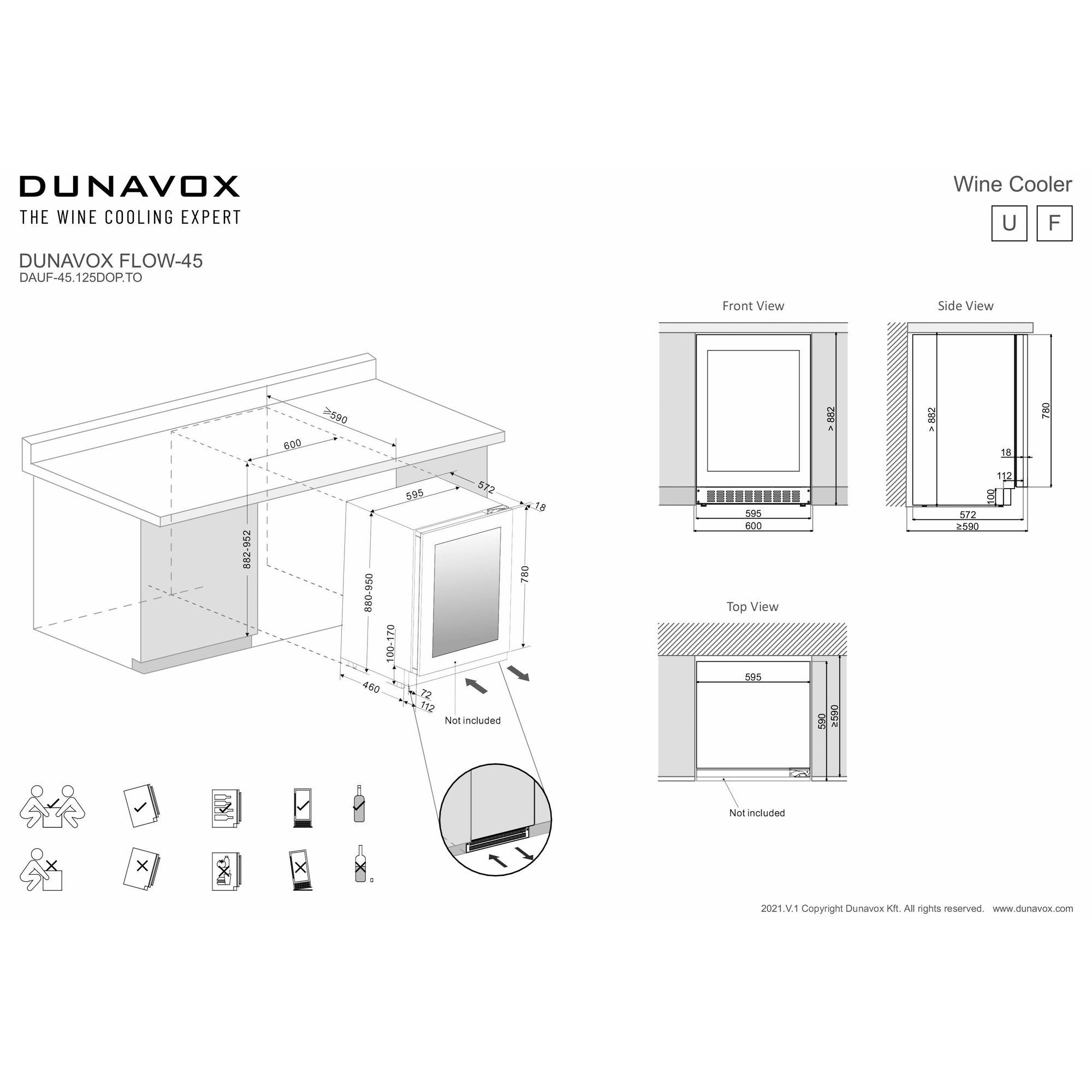 Dunavox wijnkast DAUF45125DOPTO afbeelding 3