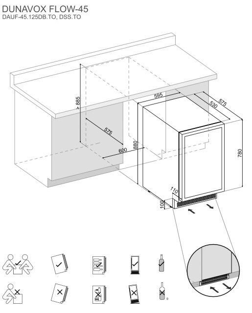 Dunavox wijnkast inbouw DAUF45125DSSTO afbeelding 4
