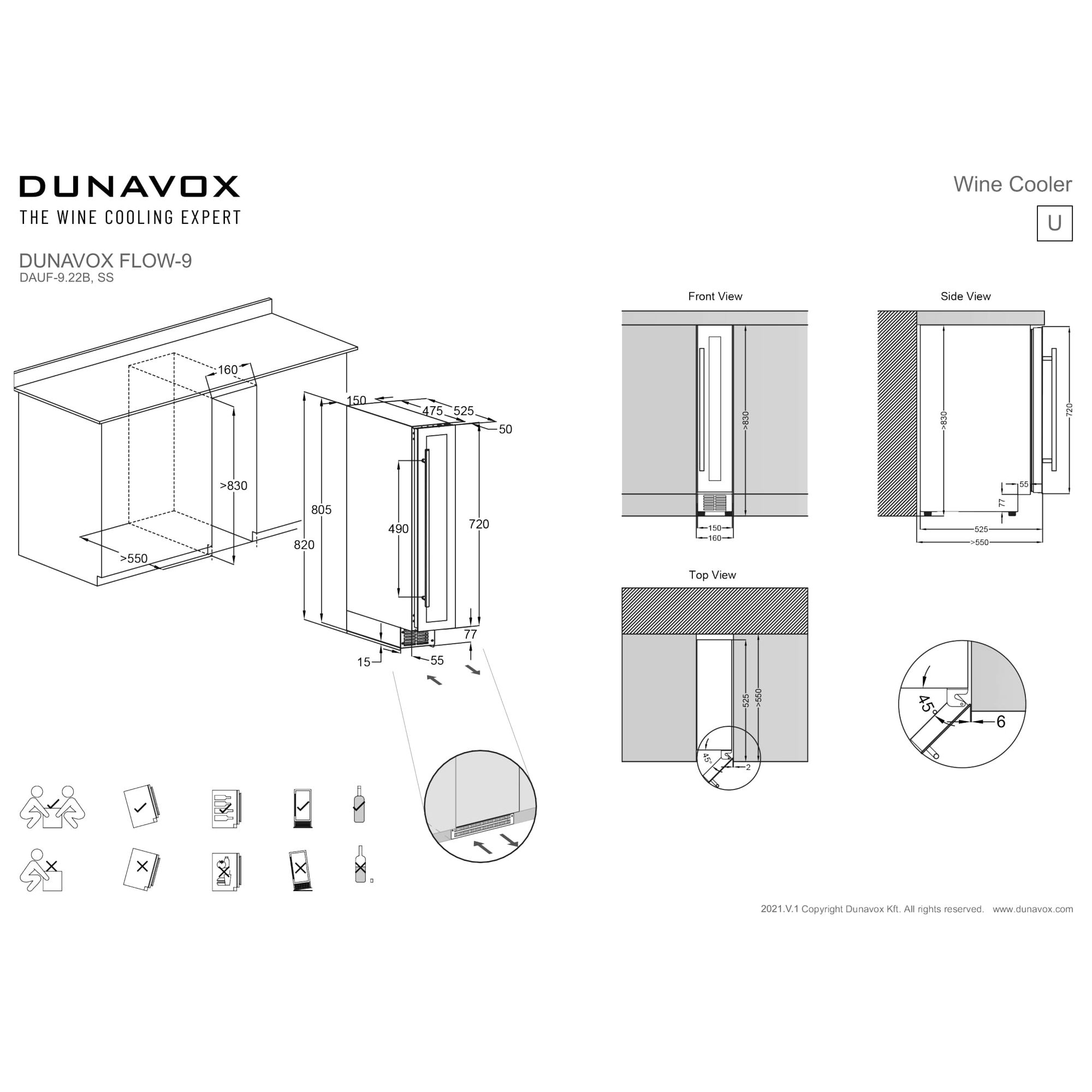Dunavox wijnkast inbouw DAUF922MB afbeelding 4