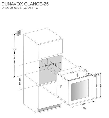Dunavox DAVG-25.63DB.TO inbouw wijnkast afbeelding 5