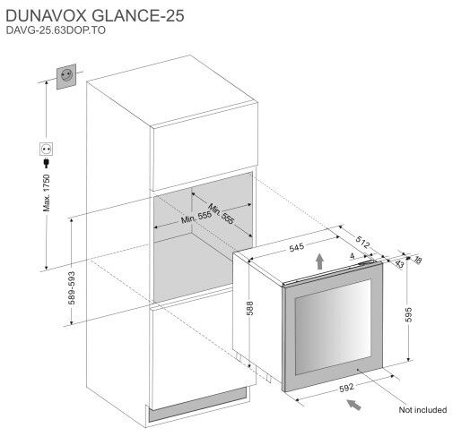Dunavox wijnkast inbouw DAVG-25.63DOP.TO afbeelding 4
