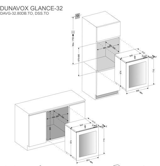 Dunavox wijnkast inbouw DAVG3280DSSTO afbeelding 4