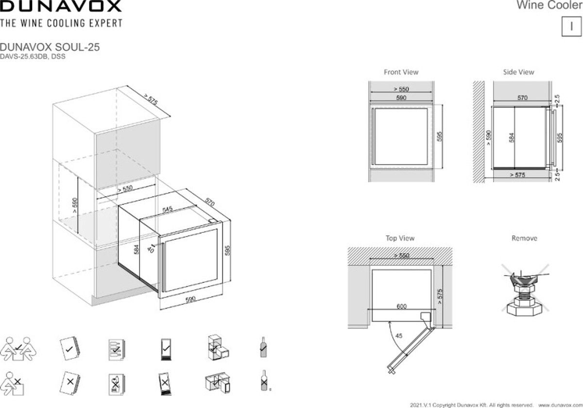 Dunavox wijnkast DAVS-25.63DSS afbeelding 3