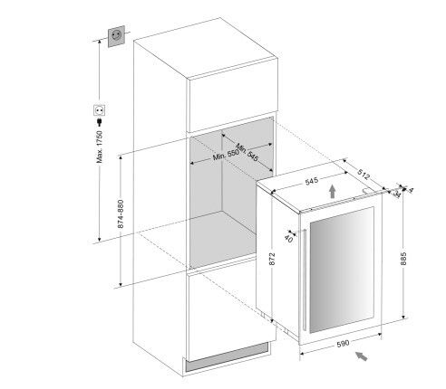 Dunavox DAVS-49.116DSS inbouw wijnkast afbeelding 5