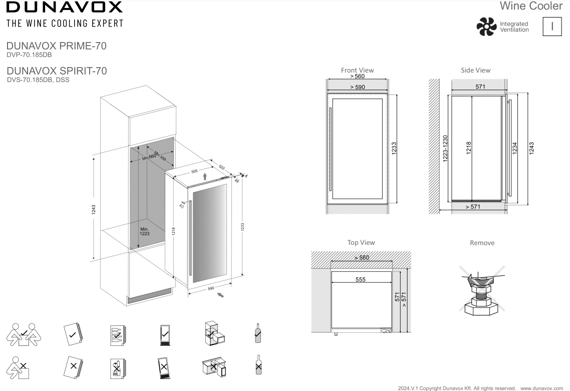 Dunavox wijnkast inbouw DVP70185DB afbeelding 4