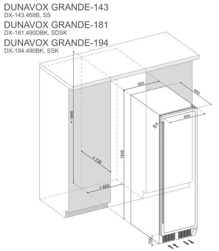 Dunavox wijnkast vrijstaand DX143468SS afbeelding 4