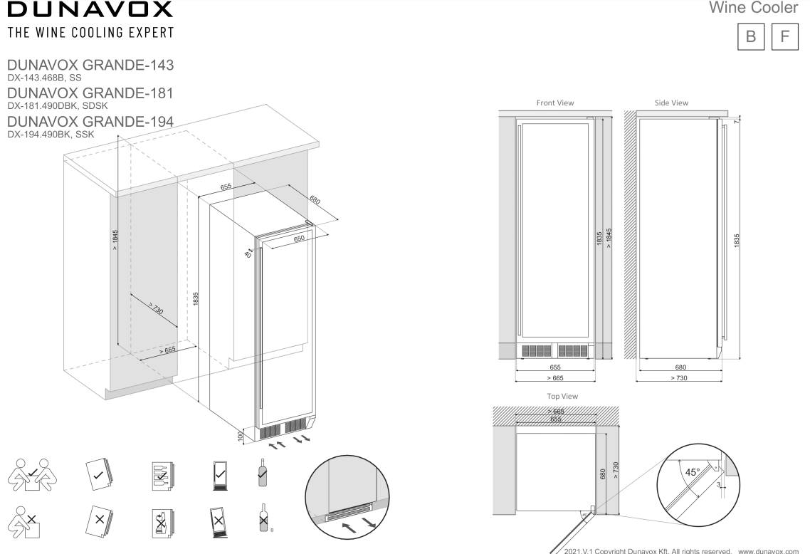 Dunavox wijnkast vrijstaand DX181490DMBK afbeelding 4