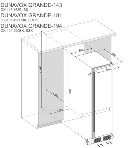 Dunavox wijnkast vrijstaand DX194490BK afbeelding 4