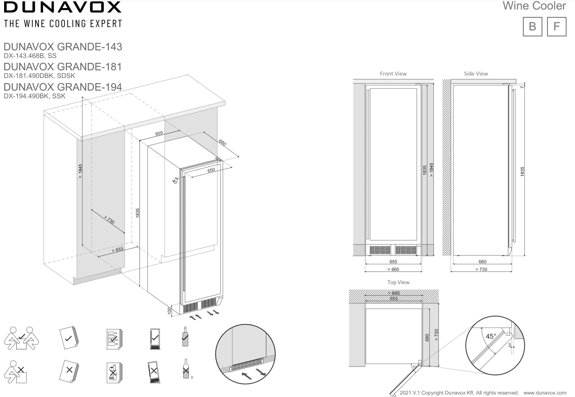 Dunavox wijnkast DX194490MBK afbeelding 3