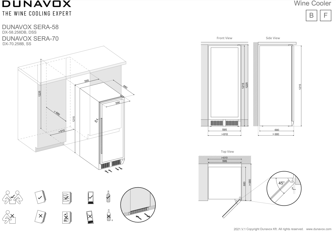 Dunavox wijnkast vrijstaand DX70258MB afbeelding 4