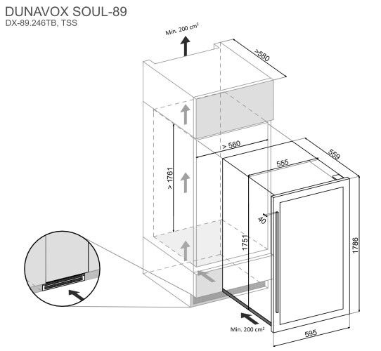 Dunavox wijnkast vrijstaand DX89246TB afbeelding 4