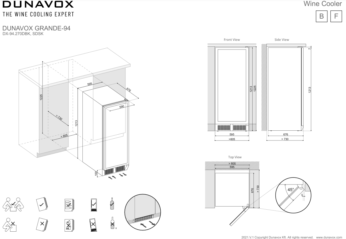 Dunavox DX94270DMBK vrijstaand wijnkast afbeelding 5