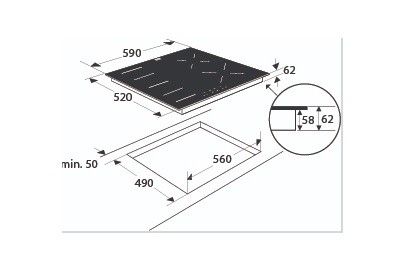ETNA KIF260ZT inbouw kookplaat afbeelding 5
