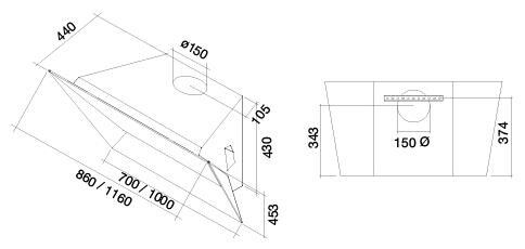 FALMEC afzuigkap PRISM85W afbeelding 3
