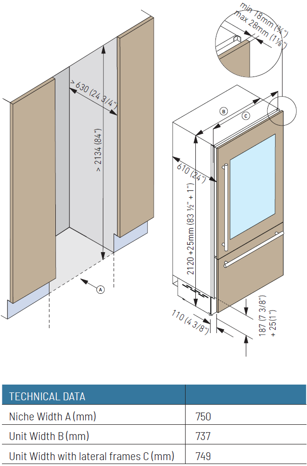 Fhiaba S750TGT6 inbouw koelkast afbeelding 5